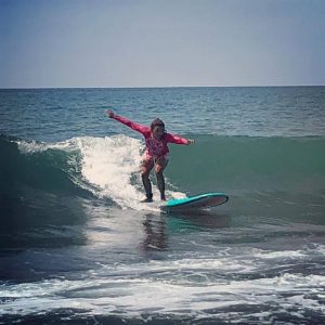 My granddaughter's first day of surfing