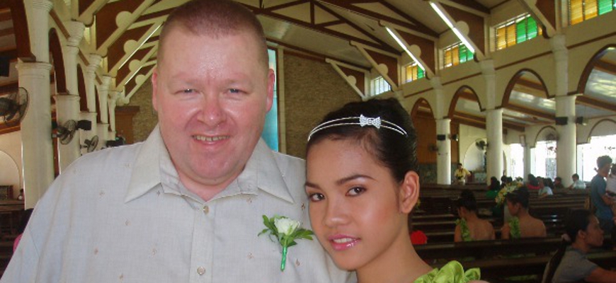 Bob in his Barong Tagalog, with our daughter Jean