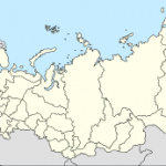 Map of Russia Kamchatka peninsula passed the Arctic Circle