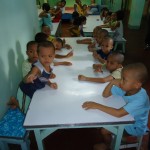 Some of the kids ready for a meal