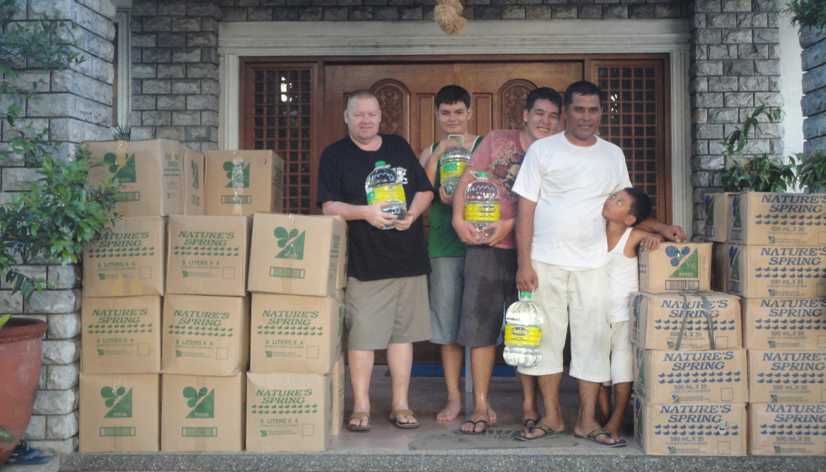 Water for typhoon victims