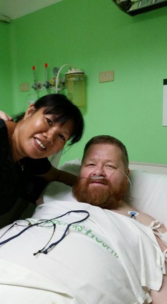 Bob and Feyma at the Coronary ICU at Davao Doctors Hospital