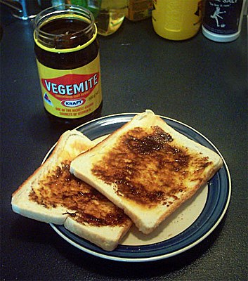Vegemite on toast only tried it once
